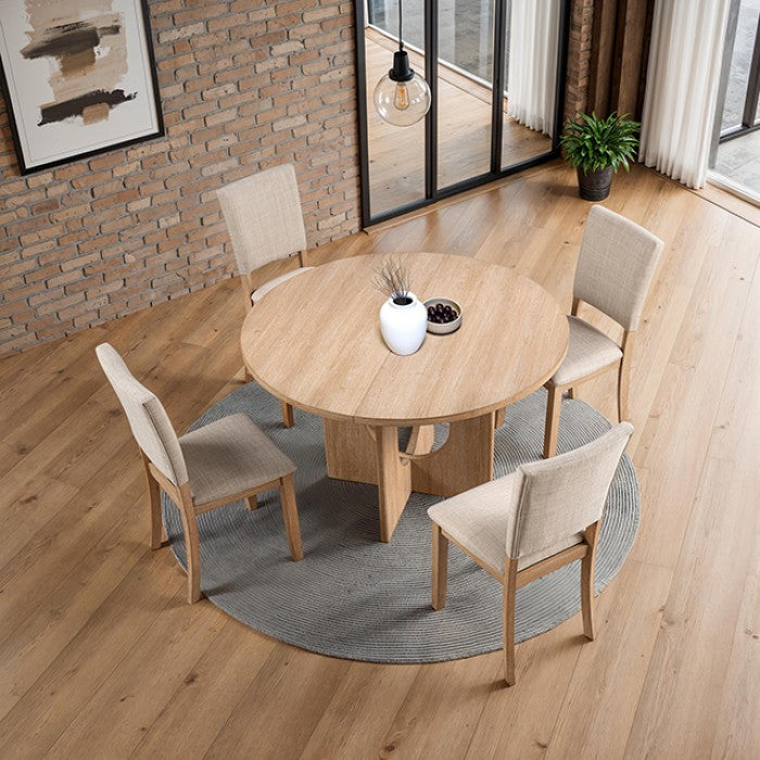 SL3406NT-5PC 5 pc Oberto Dining Set- natural finish