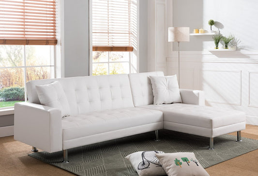 Milton Sectional Sofa Bed - White
