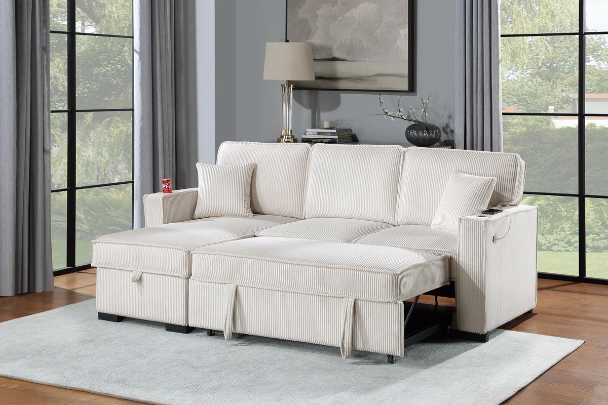 Reversible sleeper sectional with storage discount