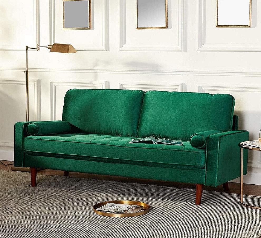 Morgan Green Velvet Sofa