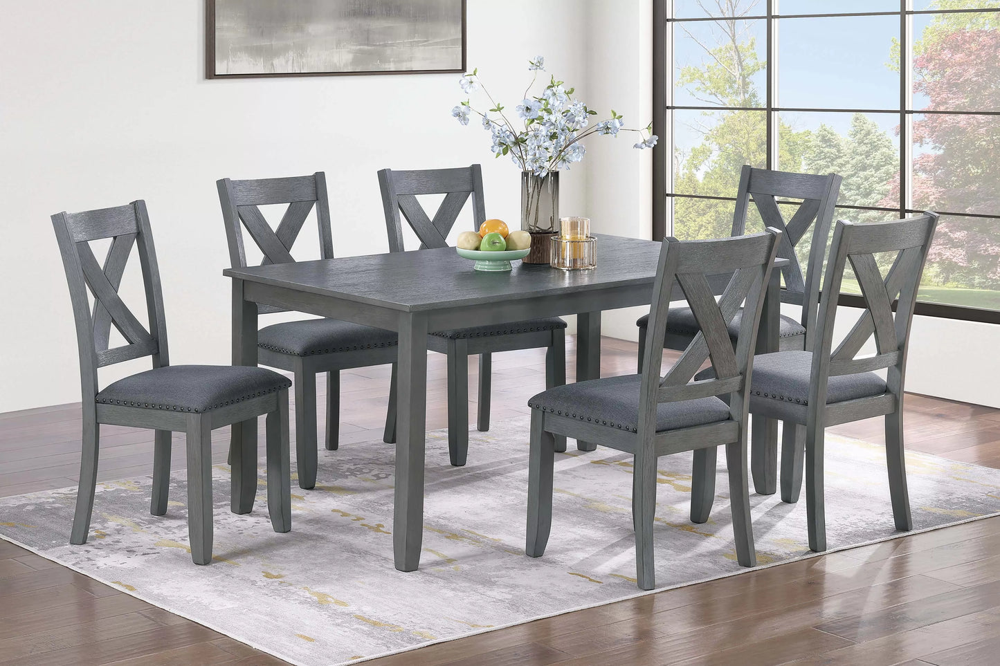 F2638 7-Piece Dining Set Table + 6 Chairs