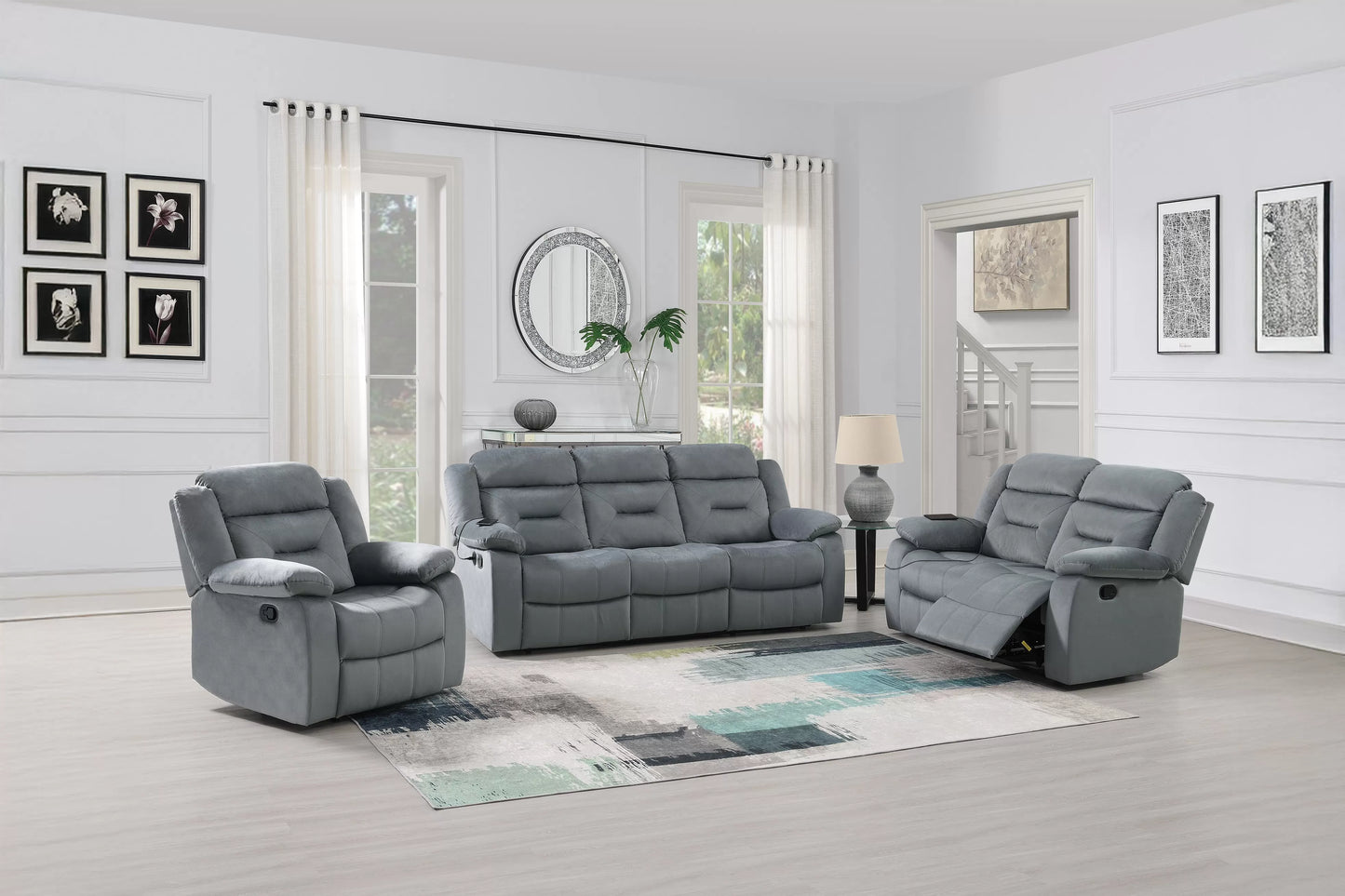 F8796 Dual Reclining Sofa with USB port
