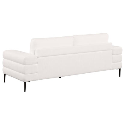 508801 Jessel Chenille Upholstered Track Arm Sofa Ivory