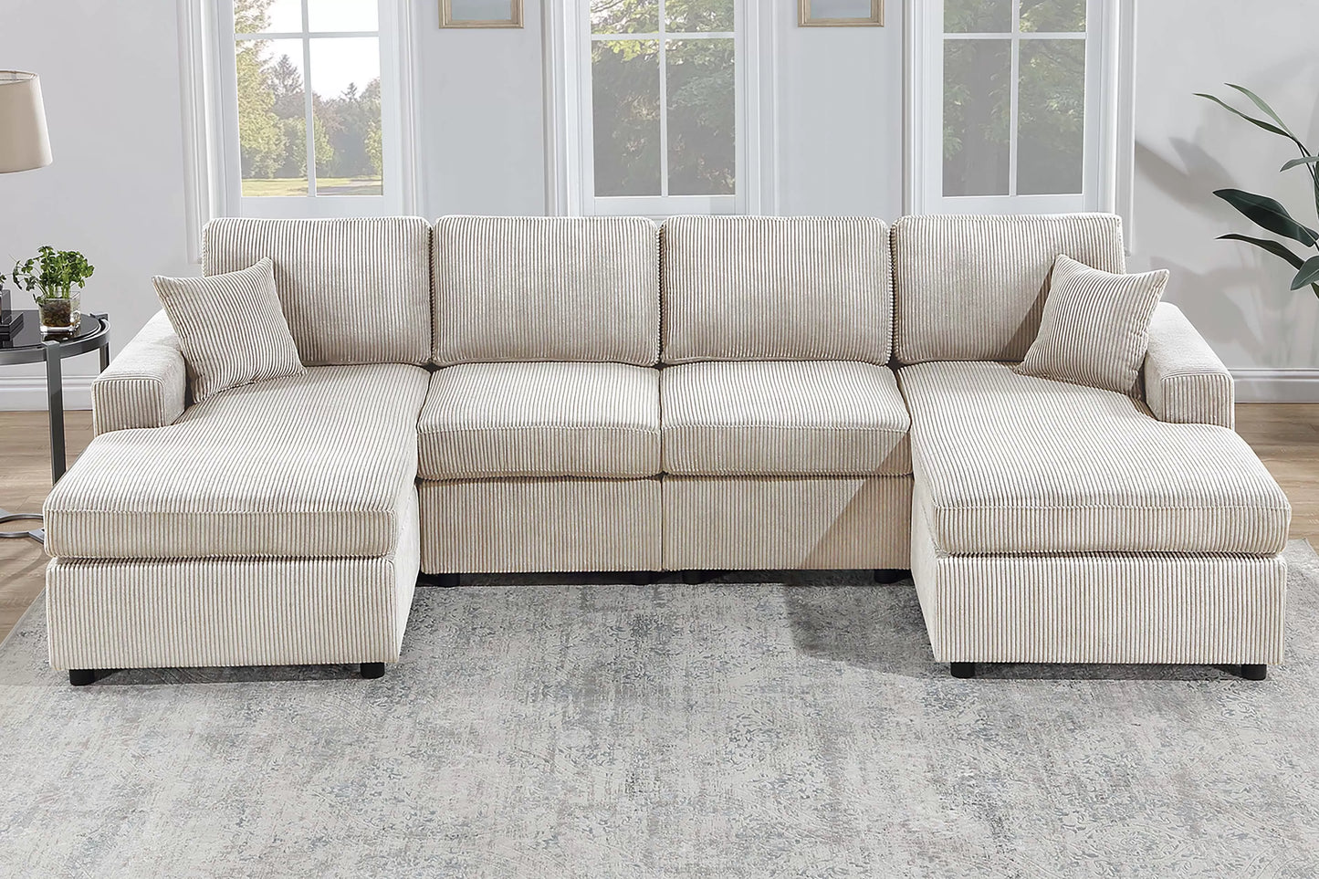 F8408 3-PC Sectional Sofa- Ivory