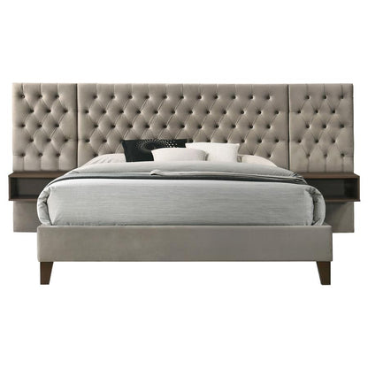 Marley Upholstered Queen Platform Bed with Headboard Panels with Nightstands