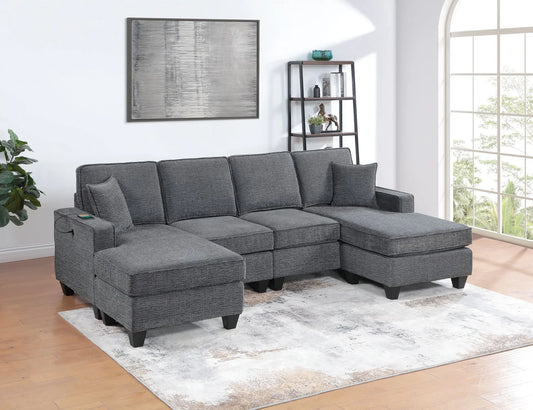 F8359 3-PC Dual Chaise Sectional with USB ports