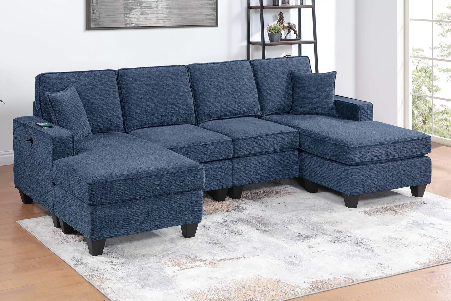 F8360 3-PC Sectional with Dual Chaise & USB Ports