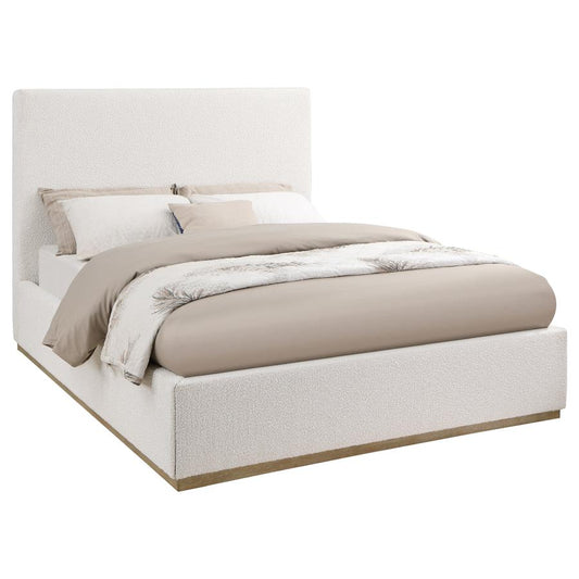 302053Q Knox Upholstered Queen Platform Bed Cream