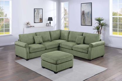 F8820 4pc Sectional with Ottoman - Sage