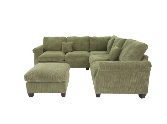 F8820 4pc Sectional with Ottoman - Sage