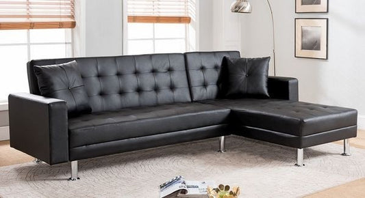Milton Sectional Sofa Bed - Black