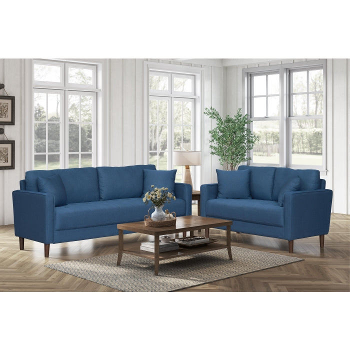 HM8008BU 2PC Sofa and Loveseat - Blue