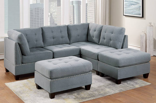 902 6-Pc Modular Sectional Set with Ottoman