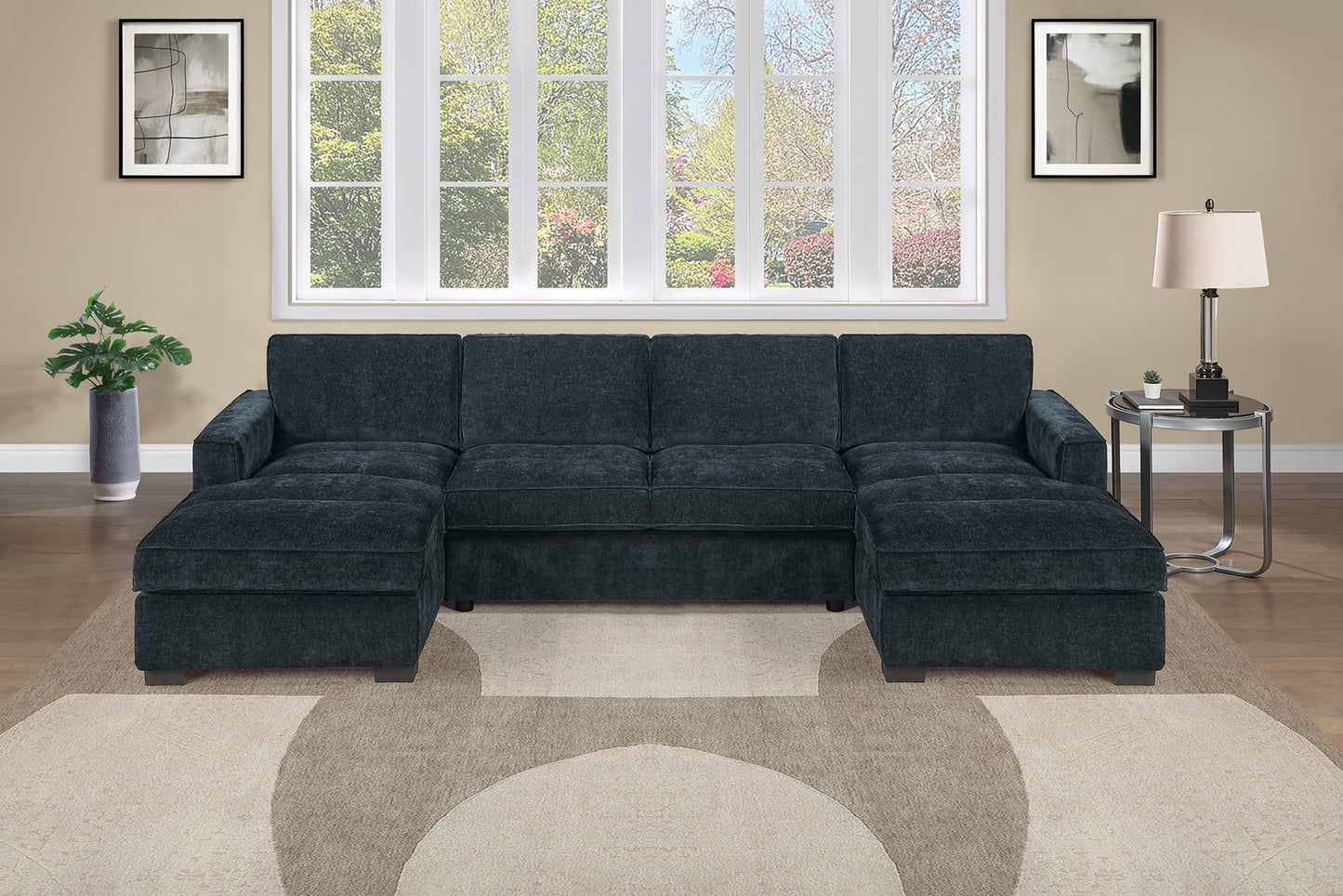 F8394 New 3-Piece Sectional Set RAF/LAF Chaise + Armless Loveseat