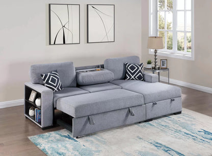 F8553 2-Piece Convertible Sectional Sleeper with Charging & Shelf