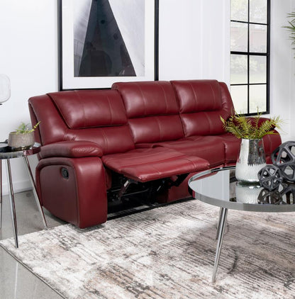 610241 Camila Motion Reclining Sofa Red Faux Leather