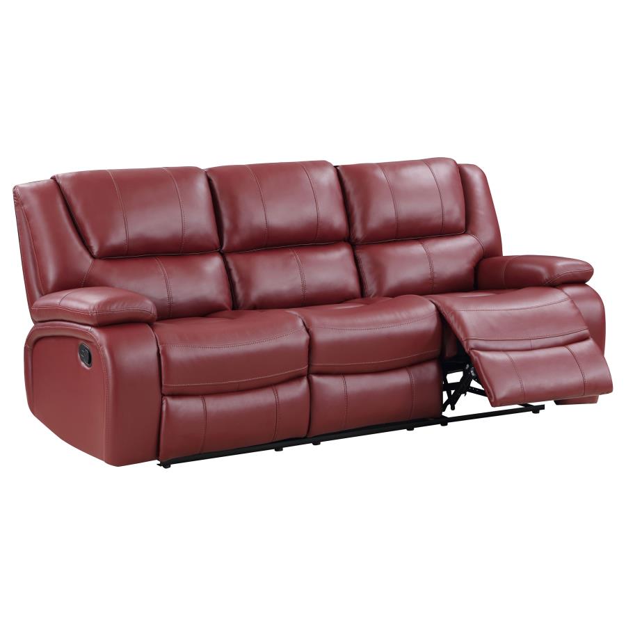 610241 Camila Motion Reclining Sofa Red Faux Leather