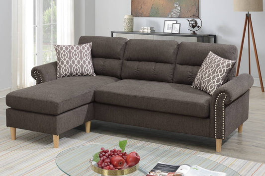 F6448 Davis 2-PC Sectional W/2 Accent Pillow - Tan