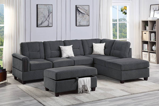 F8860 Bentley 3-PC Sectional - Charcoal