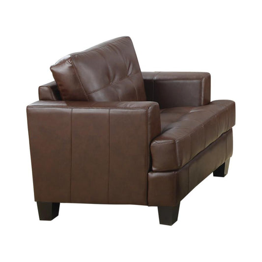 Samuel Upholstered Chair - Dark Brown
