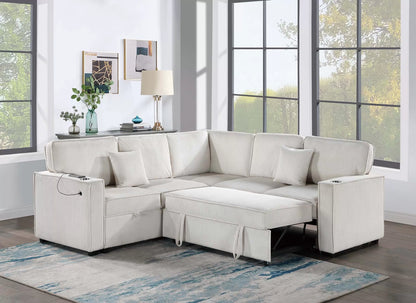 F8556 3-Piece Convertible Sectional Sleeper