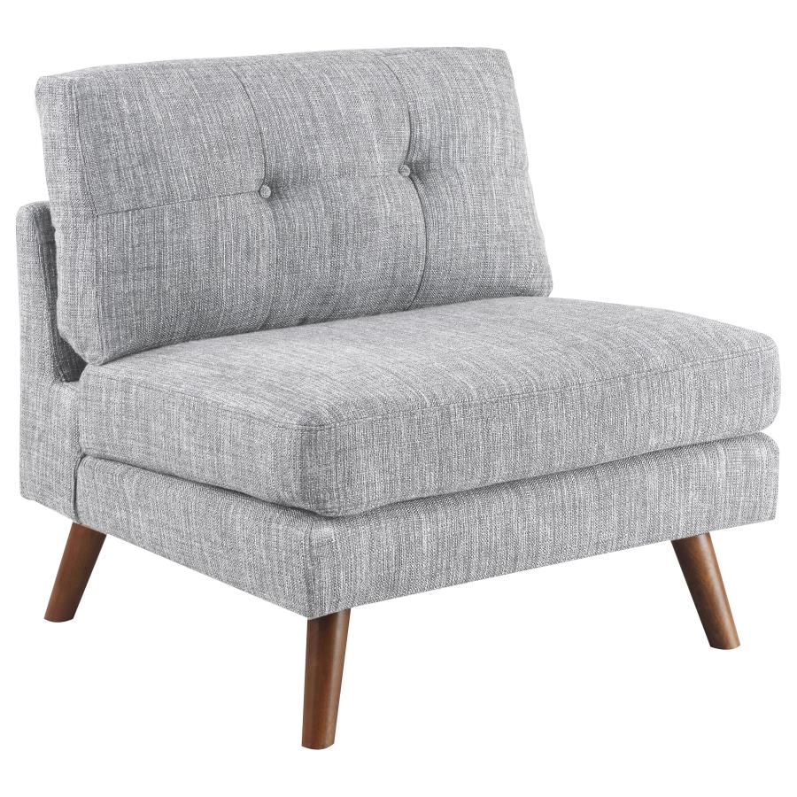 Churchill Button Tufted Armless Chair Grey