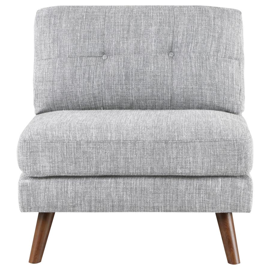 Churchill Button Tufted Armless Chair Grey