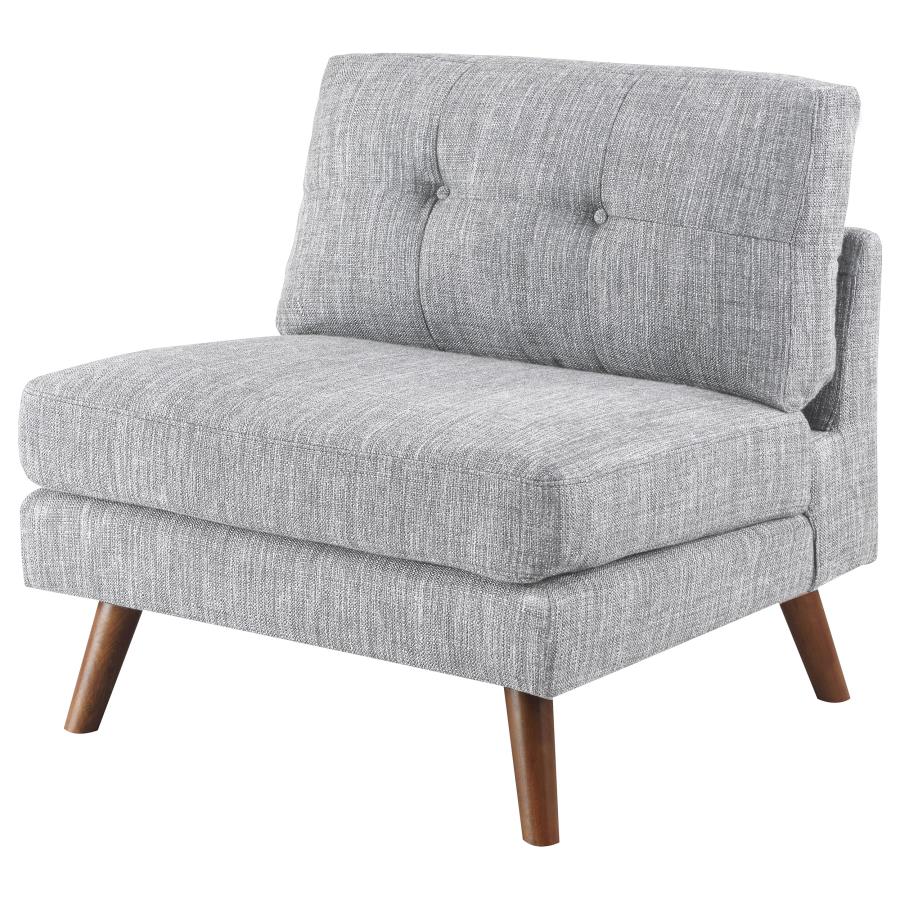 Churchill Button Tufted Armless Chair Grey