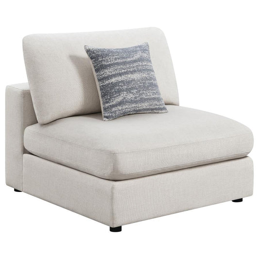 Serene Cloud Upholstered Armless Chair Beige