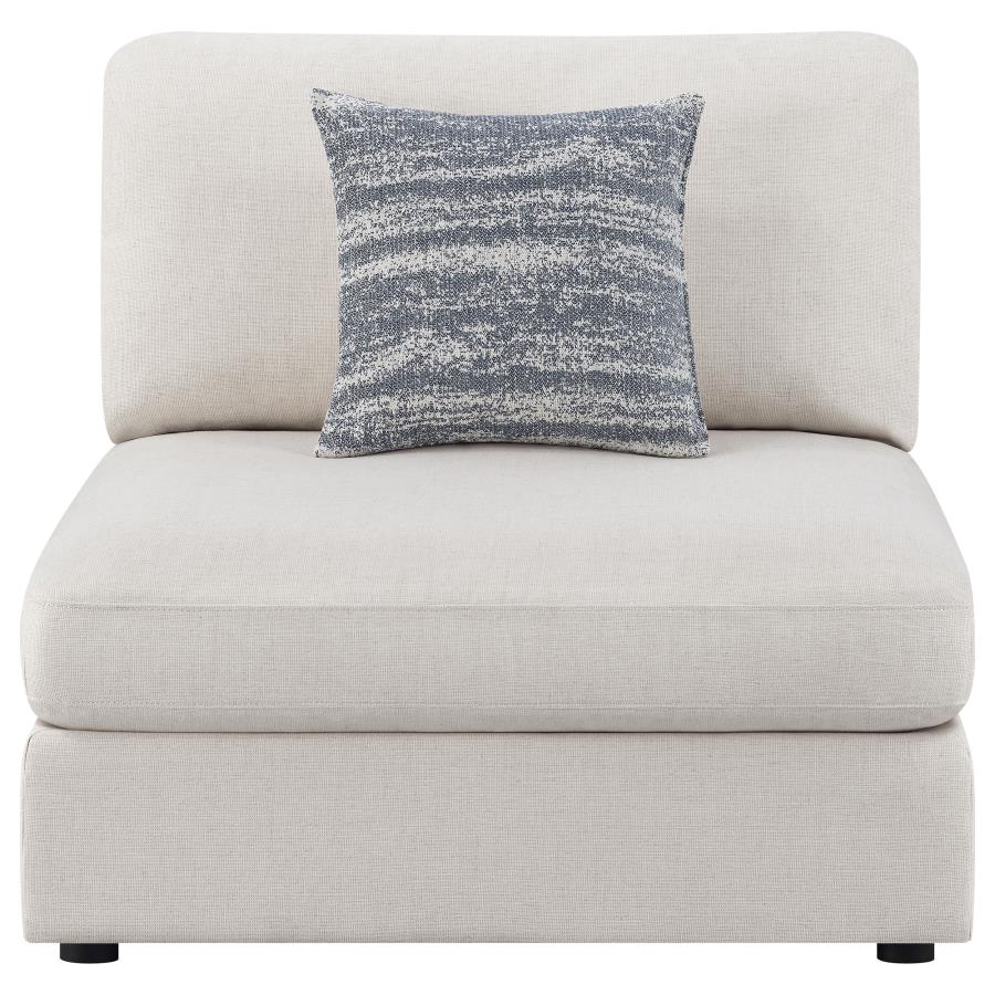 Serene Cloud Upholstered Armless Chair Beige