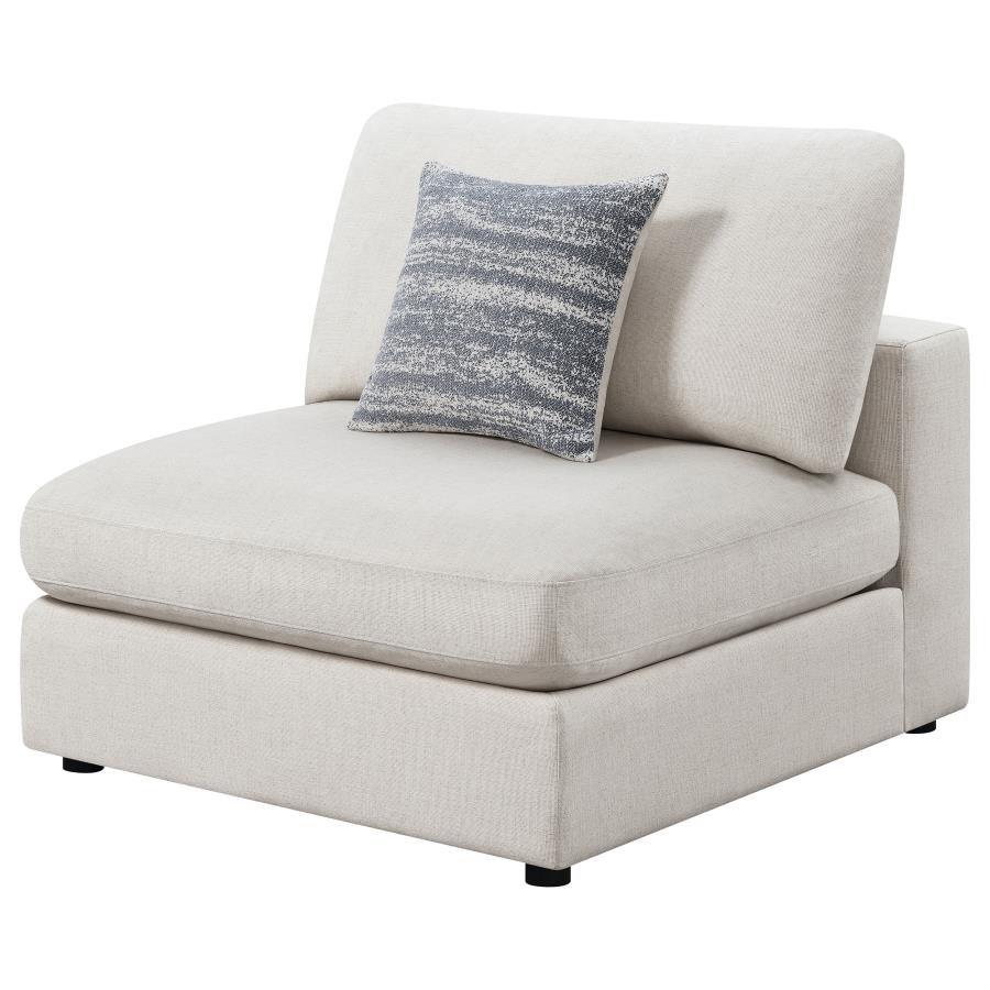 Serene Cloud Upholstered Armless Chair Beige