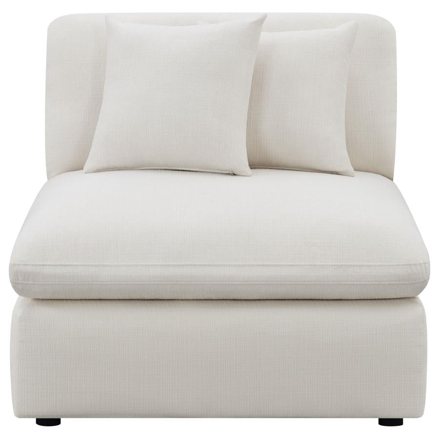 Hobson Cushion Back Armless Chair Off-White