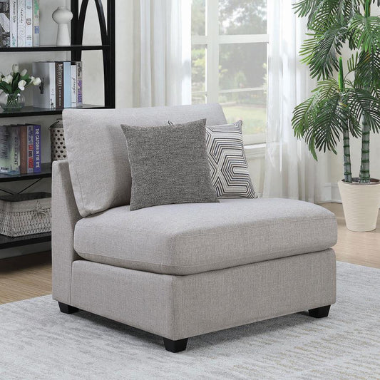 Cambria Upholstered Armless Chair Grey