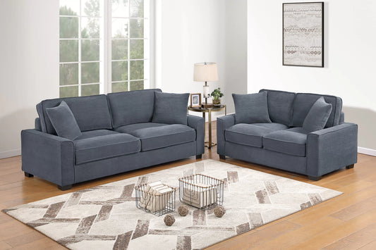 F8392 2pc Sofa & Loveseat - Dark Gray
