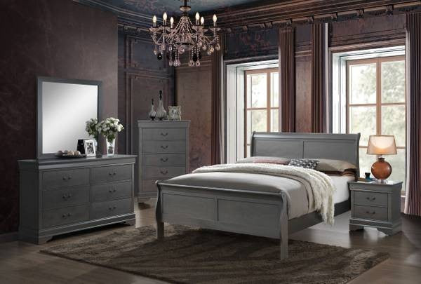 Louis Phillipe 3-PC Bedroom Set - Grey