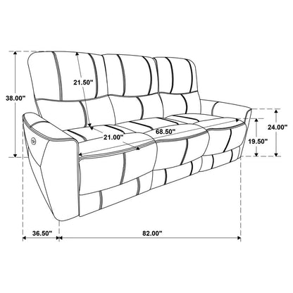 610261P Greenfield Upholstered Power Reclining Sofa Ivory