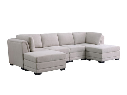 Kristin 121.5"Reversible Sectional Sofa with 2 Ottomans