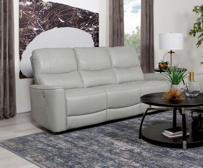 610261P Greenfield Upholstered Power Reclining Sofa Ivory