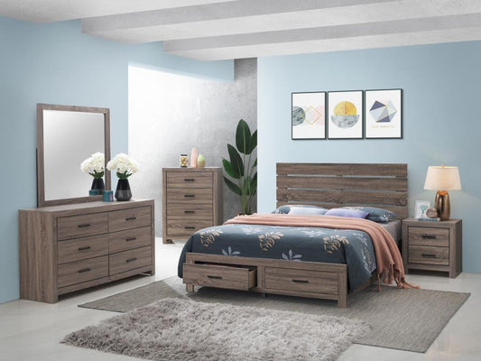 Brantford 4-Pc Queen Storage Bedroom Set Barrel Oak