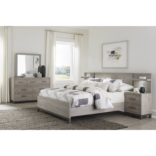 Zephyr Queen Bed with 2 Nightstands with LED and 2 Panels
