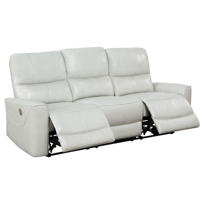 610261P Greenfield Upholstered Power Reclining Sofa Ivory