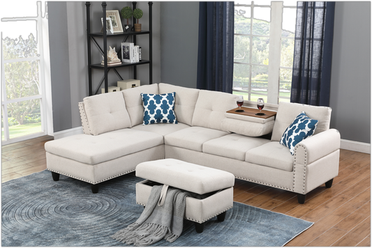 Milan 2-Pc Sectional - Beige