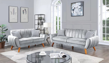 F8875 Lila 2Pc Sofa Set - Light  Grey