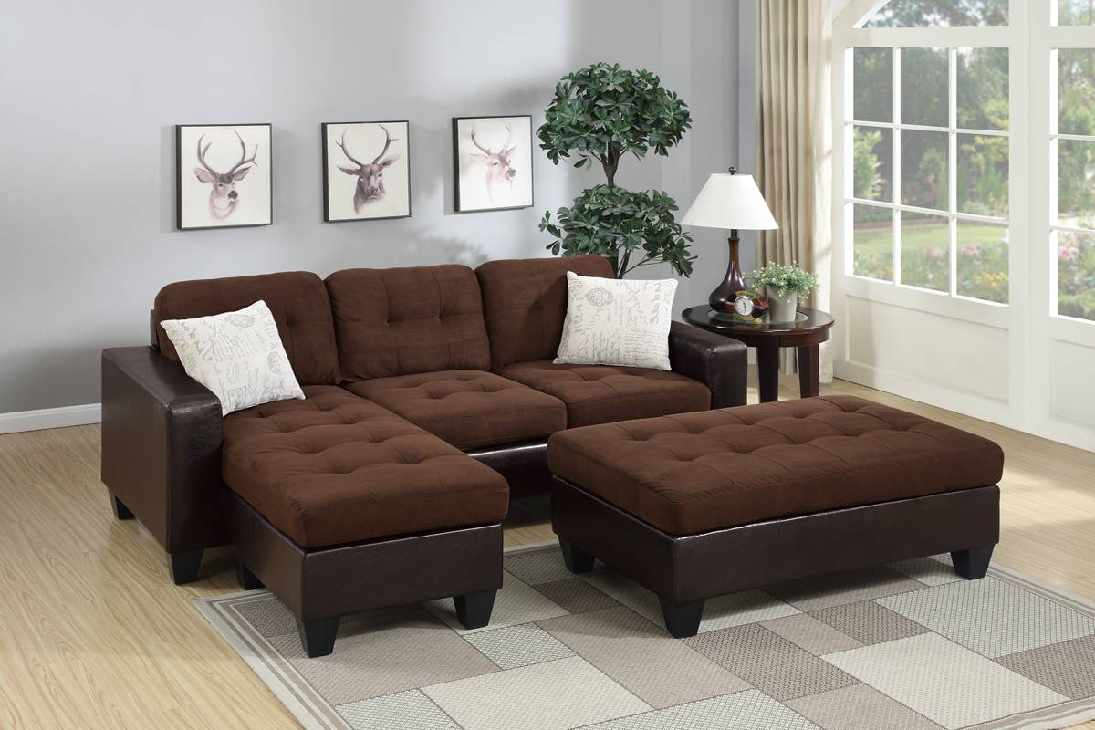 Trent Sectional Set - Two Tone Brown