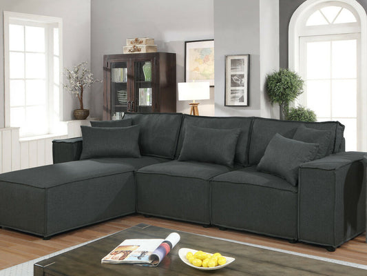 Harvey Modern Sectional - Dark Grey