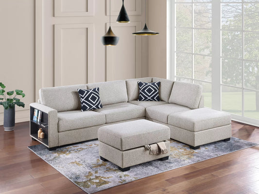 F8488 3-Piece Reversible Sectional Set W/ Storage Ottoman