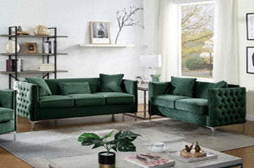 Bayberry 2-Pc Sofa & Loveseat - Green