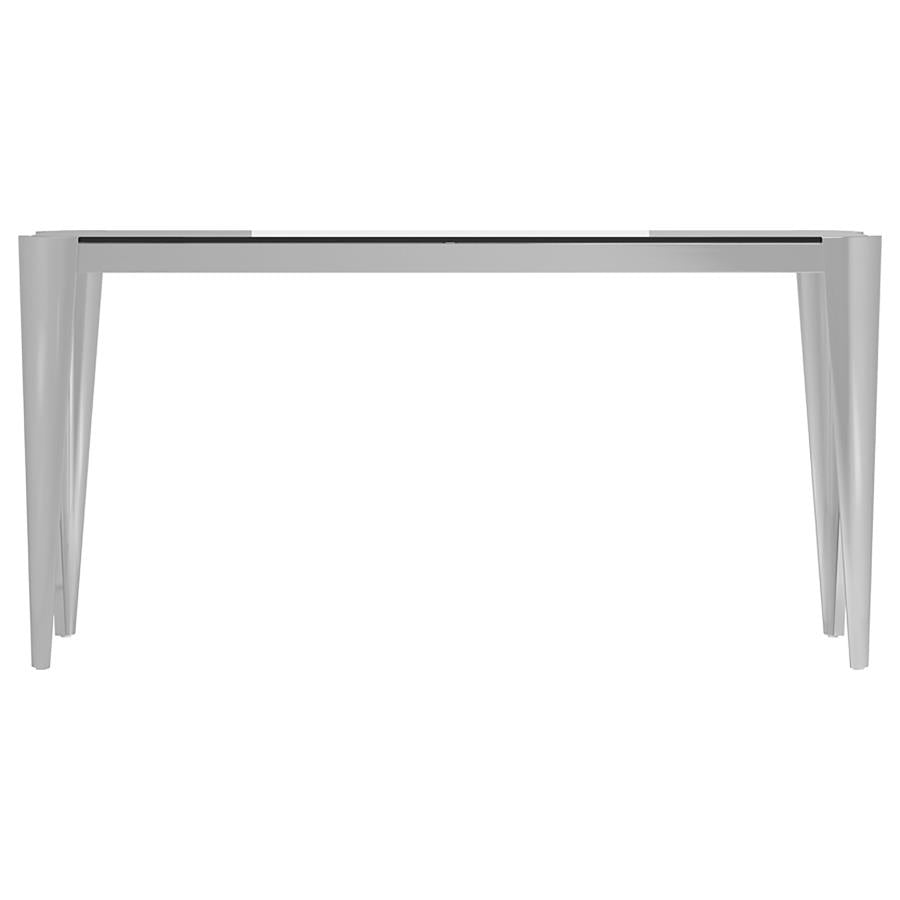 Rectangle Glass Top Sofa Table Silver and Grey