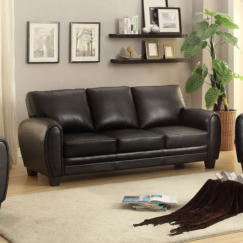 9734BK-2Pc Rubin 2pc Sofa & Loveseat in Black