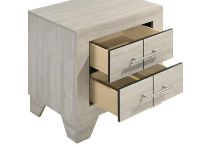 Trenton 2-Drawer Nightstand - Rustic Cream